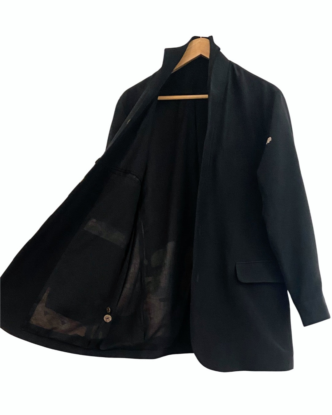 TATZU 黒留袖リメイク スタンドカラージャケット / Remade Kurotomesode Stand Collar Jacket | Made to Order