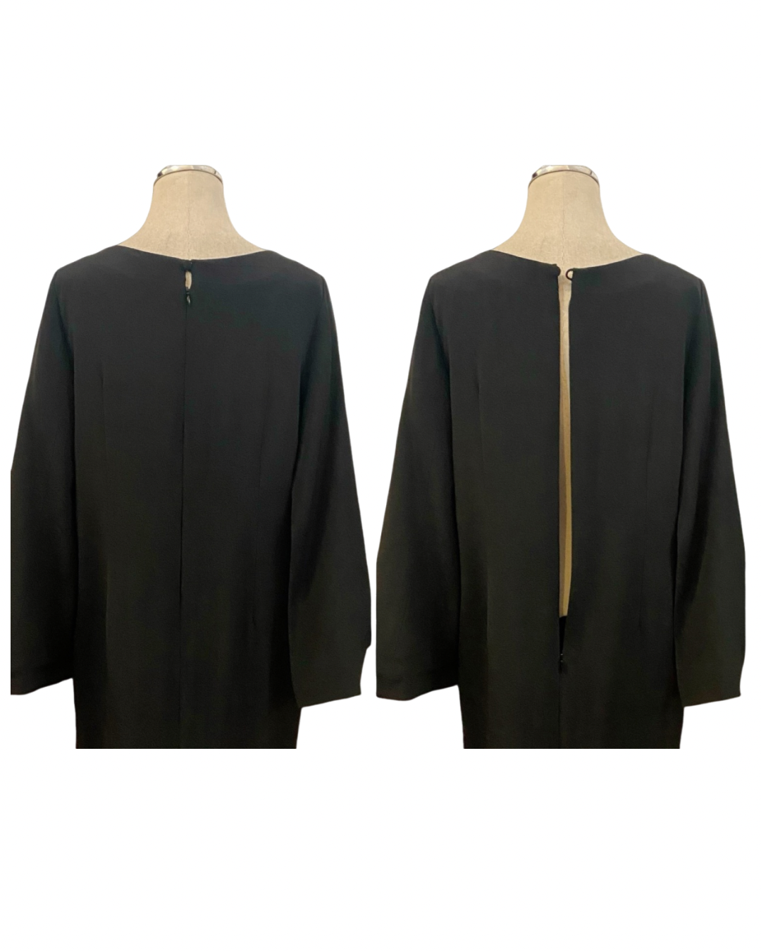 TATZU 黒留袖リメイク ケープスリーブ ドレス / Remade Kurotomesode Cape Sleeve Dress | Made to Order