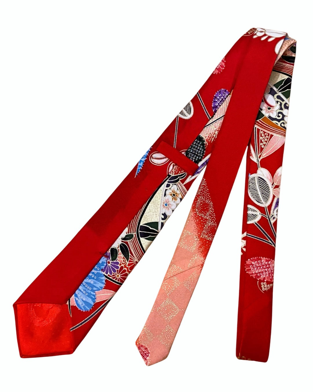 TATZU 七五三着物リメイク 着物リメイク ネクタイ|Crimson Festival Legacy / Remade Shichi-Go-San Kimono Necktie