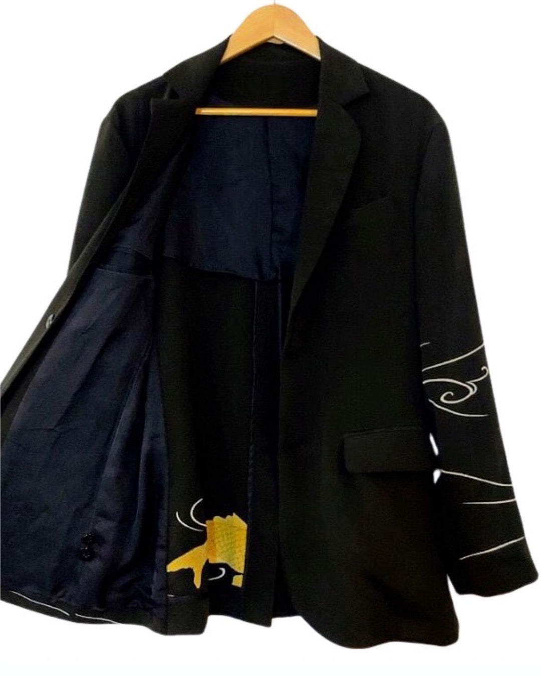 TATZU 黒留袖リメイク ノッチドラペルジャケット / Remade Kurotomesode Notch Lapel Jacket|Made to Order
