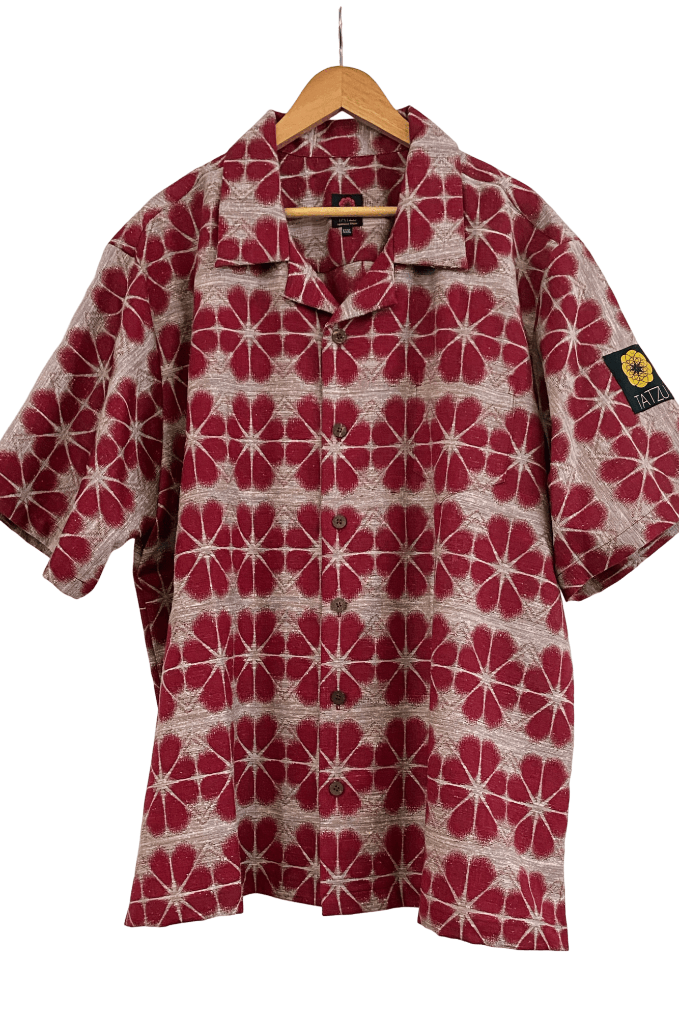 TATZU 着物リメイク アロハシャツ｜即納限定アイテム XXXL / Shibori Crimson シボリ・クリムゾン