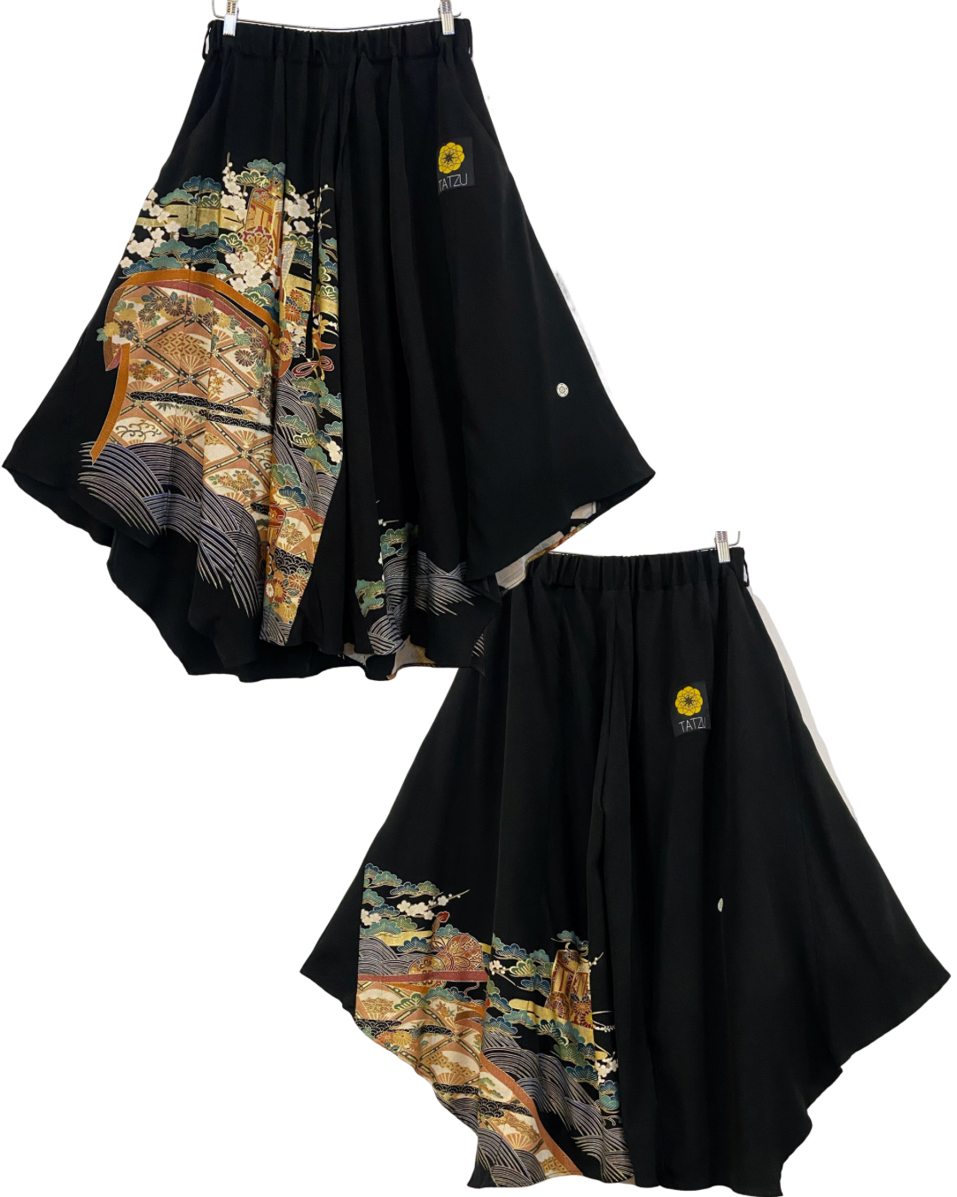 TATZU 黒留袖リメイク サルエルワイドパンツ / Remade Kurotomesode Sarouel Wide Pant | Made to Order