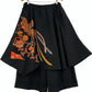 TATZU 黒留袖リメイク アシンメトリー ドレープレイヤード ワイドスカート インナーパンツ付  / Remade Kurotomesode Asymmetric Draped Layered Wide Skirt with Pants｜Made to Order