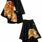 TATZU 黒留袖リメイク アシンメトリー ドレープレイヤード スカート&パンツ - Edition I / Remade Kurotomesode Asymmetry Drape Layered Skirt