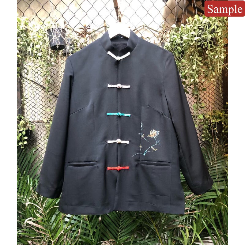 着物リメイク 黒羽織 チャイニーズボタン デザインジャケット – TATZU