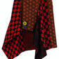 TATZU 着物リメイク アシンメトリー レイヤード 巻きスカート｜Crimson Check Rebellion / Remade Kimono Asymmetry Layered Wrap Skirt