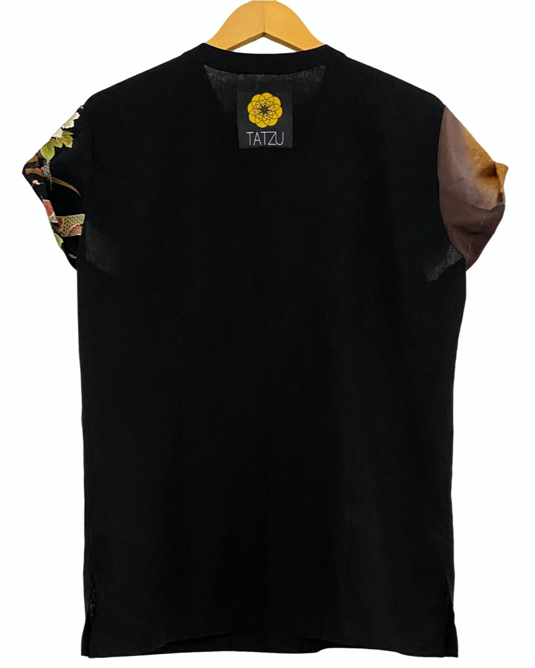 TATZU 着物リメイク ヘンリーネック Tシャツ / Remade Kimono Henry Neck TShirt