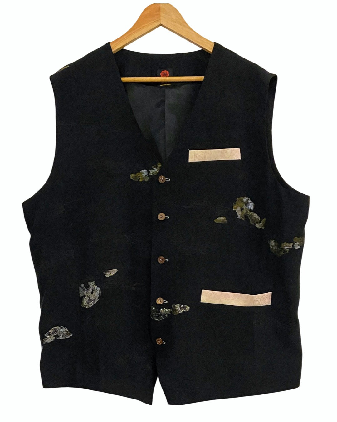 TATZU 着物リメイク 黒影 ジレ / Remade Kimono Kuro Shadow Gilet