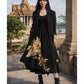 TATZU Remade Black Tomesode Kimono Asymmetry Draped Layered Skirt with Inner Pants｜Golden Crane Pine