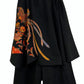 TATZU 黒留袖リメイク アシンメトリー ドレープレイヤード ワイドスカート インナーパンツ付  / Remade Kurotomesode Asymmetric Draped Layered Wide Skirt with Pants｜Made to Order