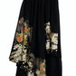 TATZU 黒留袖リメイク アシンメトリー ドレープレイヤード ワイドスカート インナーパンツ付  / Remade Kurotomesode Asymmetric Draped Layered Wide Skirt with Pants｜Made to Order