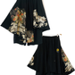 TATZU 黒留袖リメイク アシンメトリー ドレープレイヤード スカート＆パンツ / Remade Kurotomesode Asymmetric Draped Layered Skirt & Pants | Made to Order