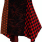 TATZU 着物リメイク アシンメトリー レイヤード 巻きスカート｜Crimson Check Rebellion / Remade Kimono Asymmetry Layered Wrap Skirt
