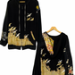 TATZU 黒留袖リメイク ジップパーカー / Remade Kurotomesode Zipper Hoodie｜Made to Order