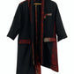 TATZU 着物リメイク スタンドカラー アシンメトリー バイカラー ロングジャケット｜Crimson Static Obsidian / Remade Kimono Stand Collar Asymmetry Bi-Color Long Jacket