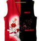 TATZU 着物リメイク ツートンフローラル アシンメトリージレ / Remade Kimono Two-Tone Floral Asymmetry Gilet