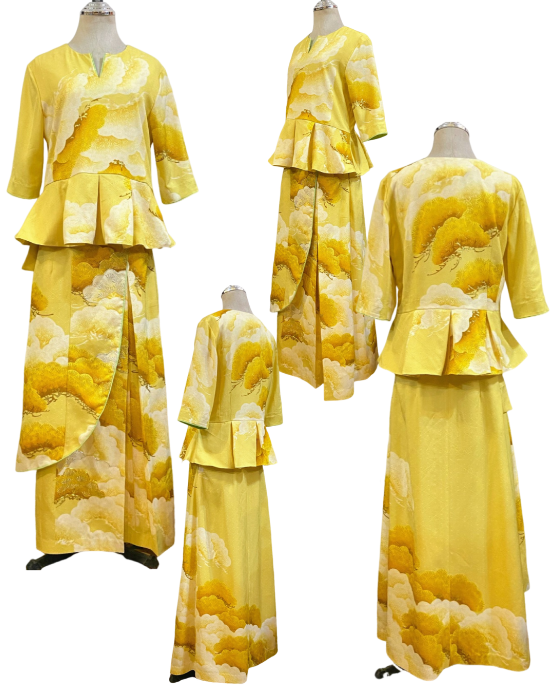 TATZU 着物リメイク セットアップ Golden Auspicious Pine｜既製品・一点物