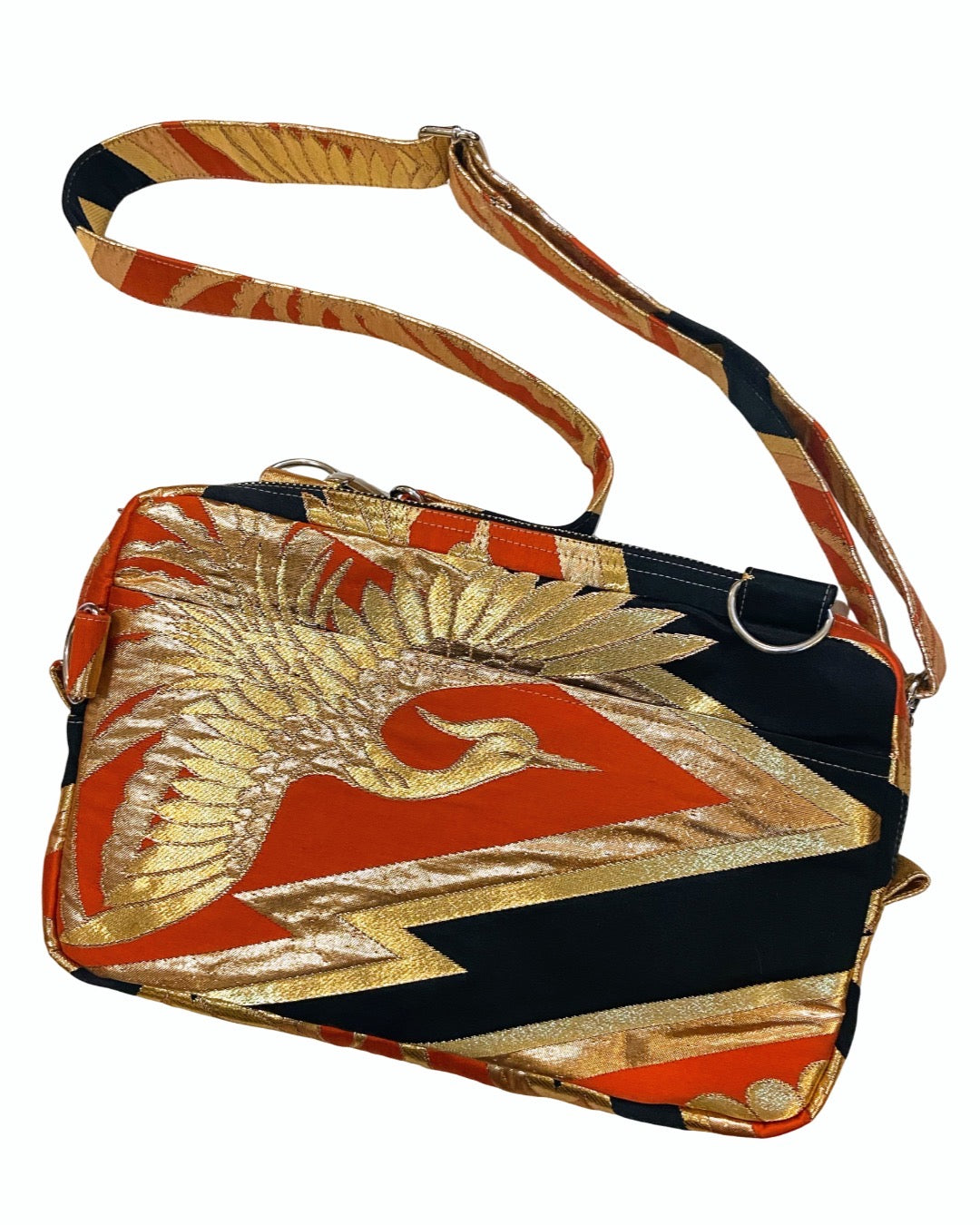 TATZU 着物リメイク 鶴金襴 ショルダーバッグ / Remade Kimono Crane Brocade Shoulder Bag