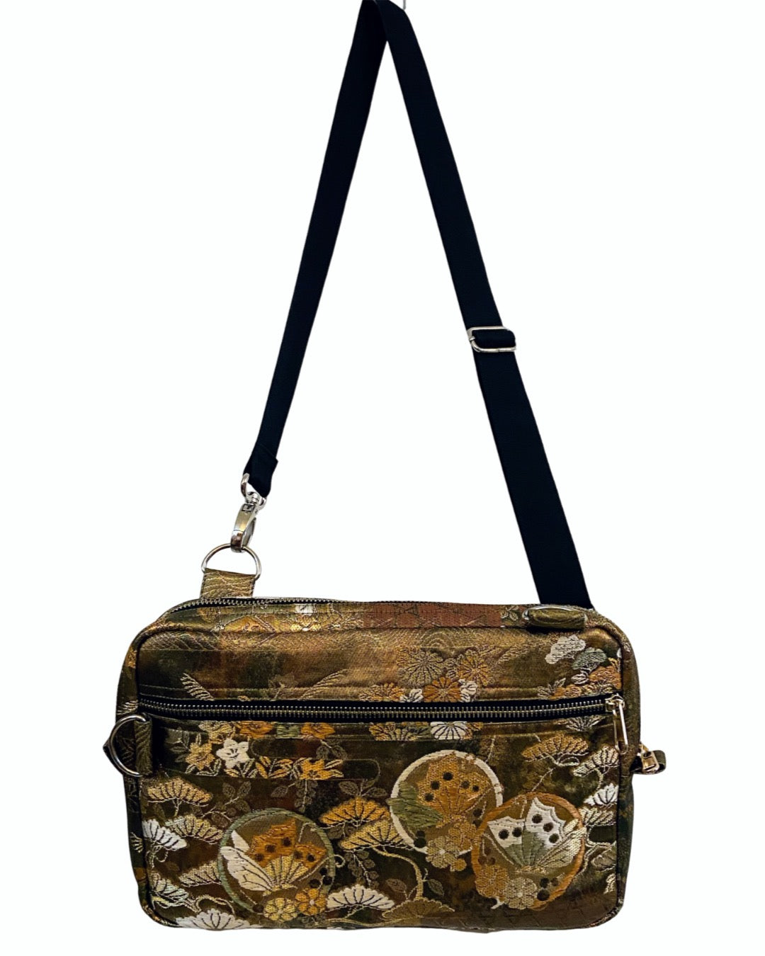 TATZU 着物リメイク 鶴金襴 ショルダーバッグ / Remade Kimono Crane Brocade Shoulder Bag