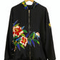 TATZU 黒留袖リメイク ジップパーカー｜Crimson Camellia Nocturne / Remade Black Tomesode Kimono Zipper Hoodie