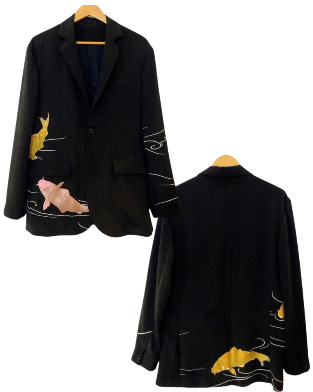 TATZU 黒留袖リメイク ノッチドラペルジャケット / Remade Kurotomesode Notch Lapel Jacket｜Made to Order
