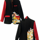 TATZU Remade Black Tomesode Kimono Notch Lapel Collar Bi-color Jacket｜Scarlet Kurohana Contrast