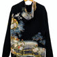 TATZU Remade Black Tomesode Kimono Zipper Hoodie｜Midnight Pine Reverie
