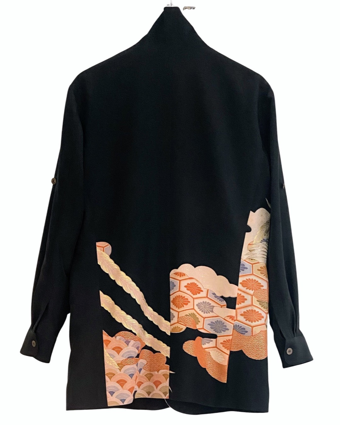 TATZU 黒留袖リメイク スタンドカラージャケット / Remade Kurotomesode Stand Collar Jacket | Made to Order