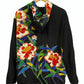 TATZU 黒留袖リメイク ジップパーカー｜Crimson Camellia Nocturne / Remade Black Tomesode Kimono Zipper Hoodie