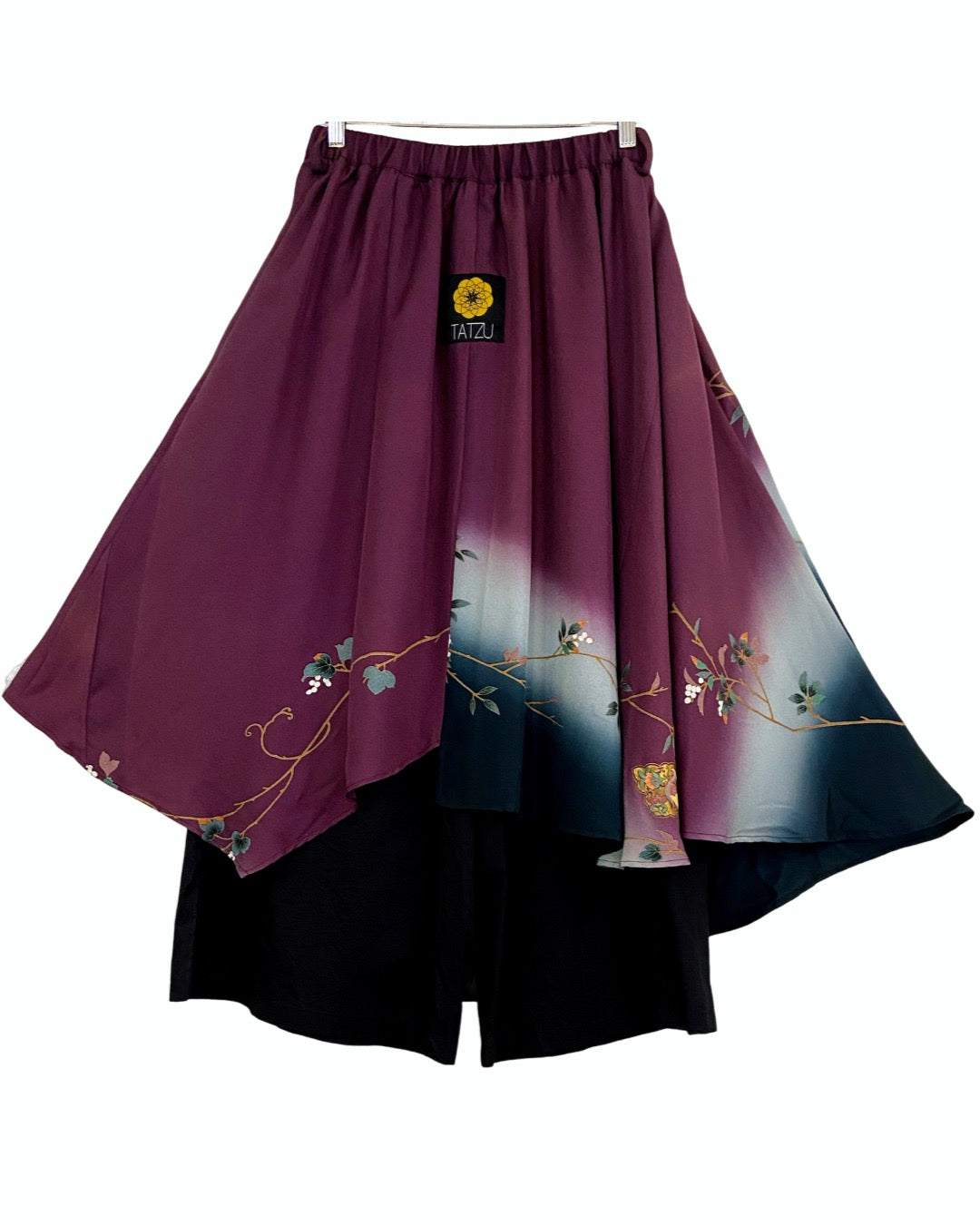 TATZU 着物リメイク アシンメトリー ドレープレイヤード スカート&パンツ - Edition Ⅲ / Remade Kurotomesode Asymmetry Drape Layered Skirt & Pant