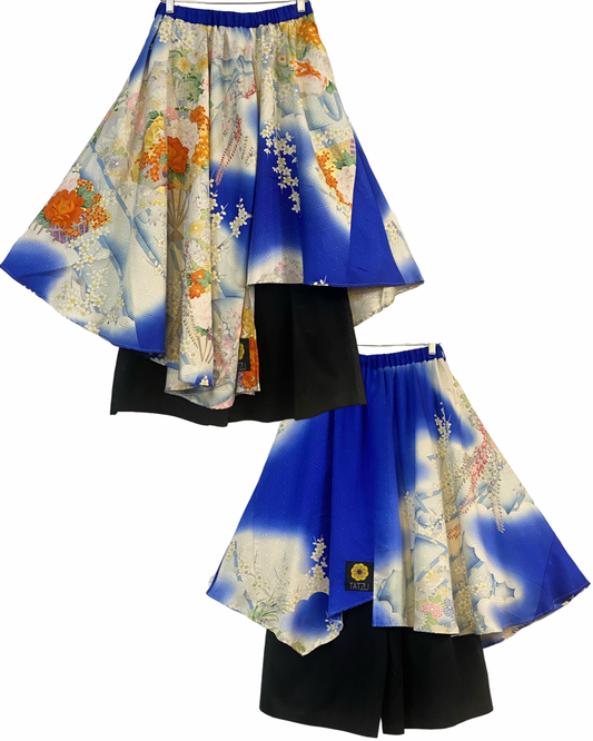 TATZU 着物リメイク アシンメトリー ドレープレイヤード スカート&パンツ - Edition I / Remade Kurotomesode Asymmetry Drape Layered Skirt & Pant