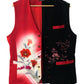 TATZU 着物リメイク ツートンフローラル アシンメトリージレ / Remade Kimono Two-Tone Floral Asymmetry Gilet