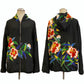 TATZU 黒留袖リメイク ジップパーカー｜Crimson Camellia Nocturne / Remade Black Tomesode Kimono Zipper Hoodie