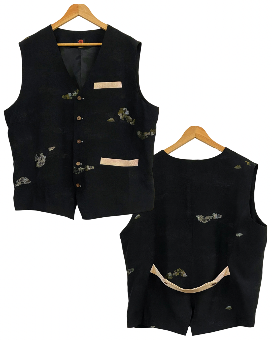 TATZU 着物リメイク 黒影 ジレ / Remade Kimono Kuro Shadow Gilet