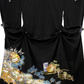 TATZU Remade Black Tomesode Kimono Zipper Hoodie｜Midnight Pine Reverie