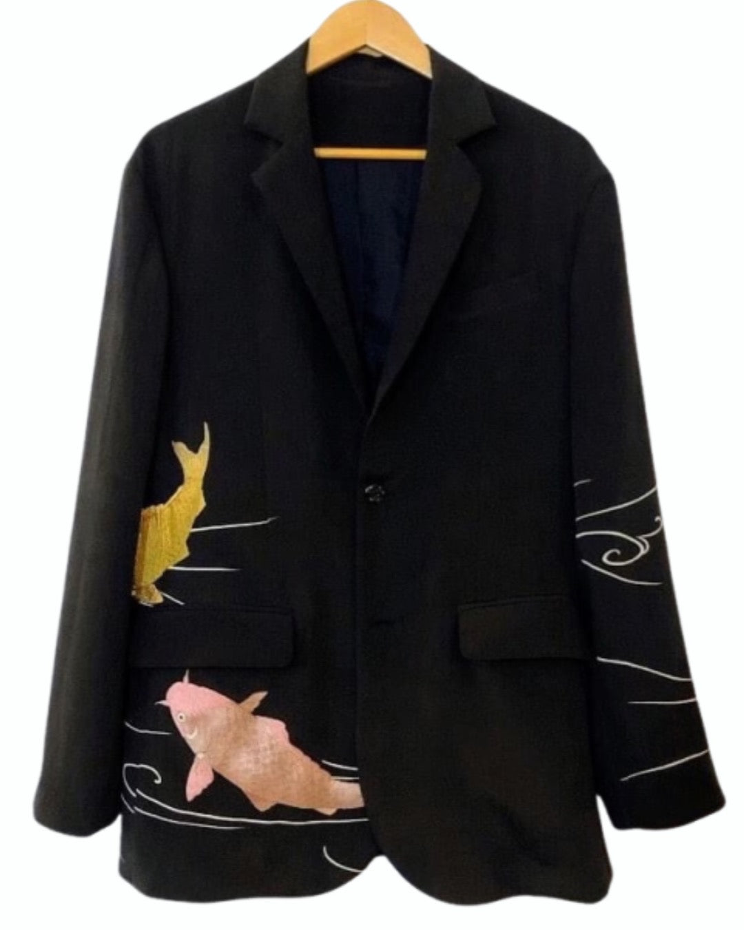 TATZU 黒留袖リメイク ノッチドラペルジャケット / Remade Kurotomesode Notch Lapel Jacket｜Made to Order