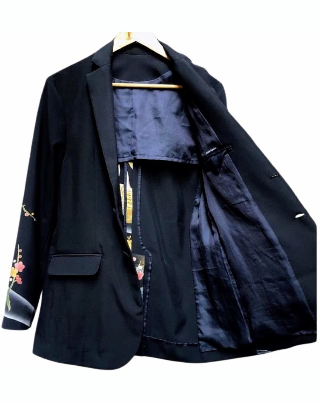 TATZU 黒留袖リメイク ノッチドラペルジャケット / Remade Kurotomesode Notch Lapel Jacket | Made to Order