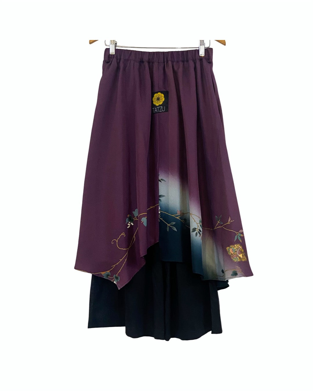 TATZU 着物リメイク アシンメトリー ドレープレイヤード スカート&パンツ - Edition Ⅲ / Remade Kurotomesode Asymmetry Drape Layered Skirt & Pant