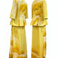 TATZU 着物リメイク セットアップ ペプラムトップス＆アシンメトリーラップスカート｜Golden Auspicious Pine / Remade Kimono Set-Up