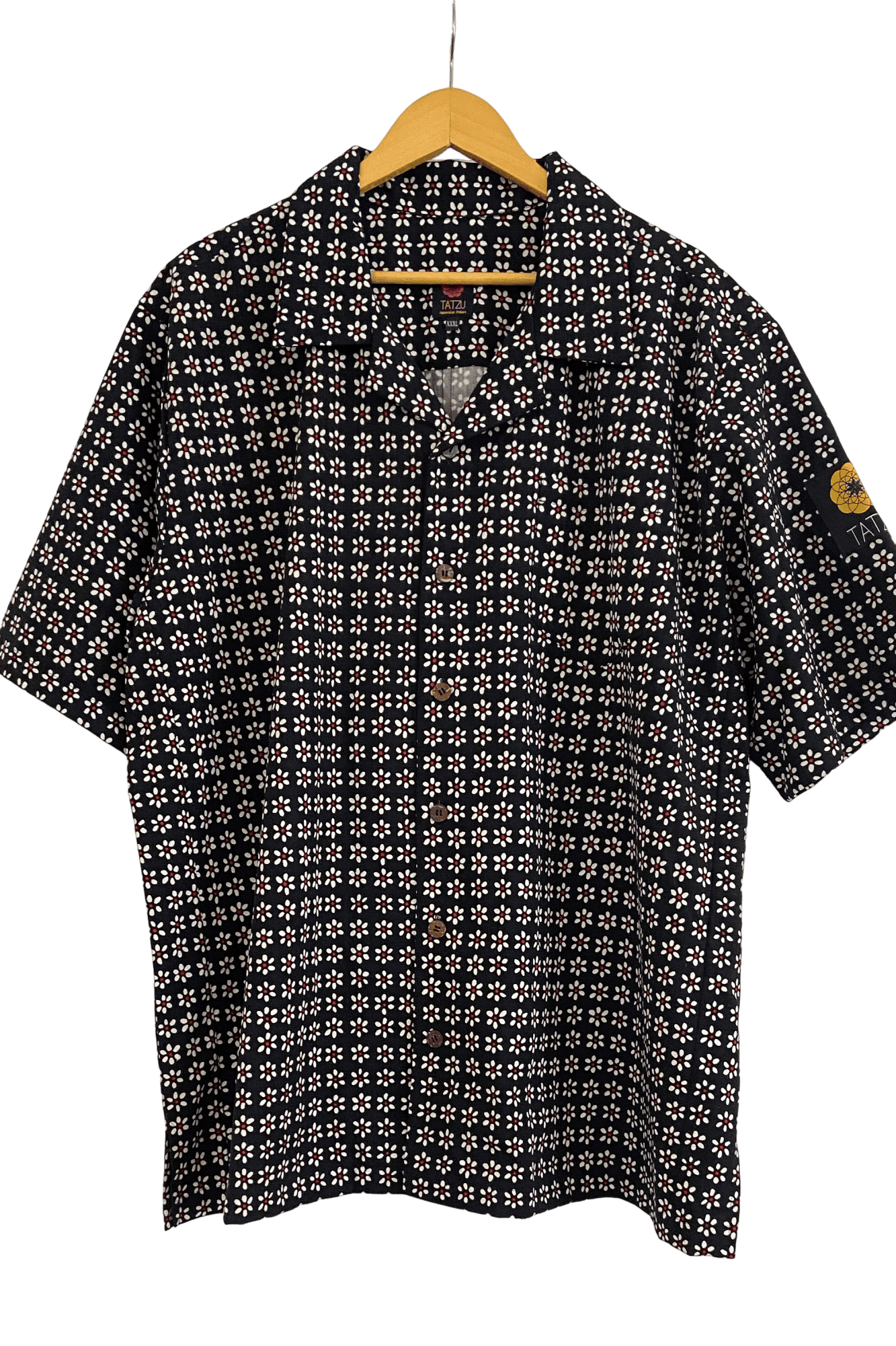 TATZU 着物リメイク アロハシャツ｜即納限定アイテム XXXL / Night Sakura Grid ナイト・サクラ・グリッド