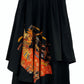 TATZU 黒留袖リメイク アシンメトリー ドレープレイヤード ワイドスカート インナーパンツ付  / Remade Kurotomesode Asymmetric Draped Layered Wide Skirt with Pants｜Made to Order