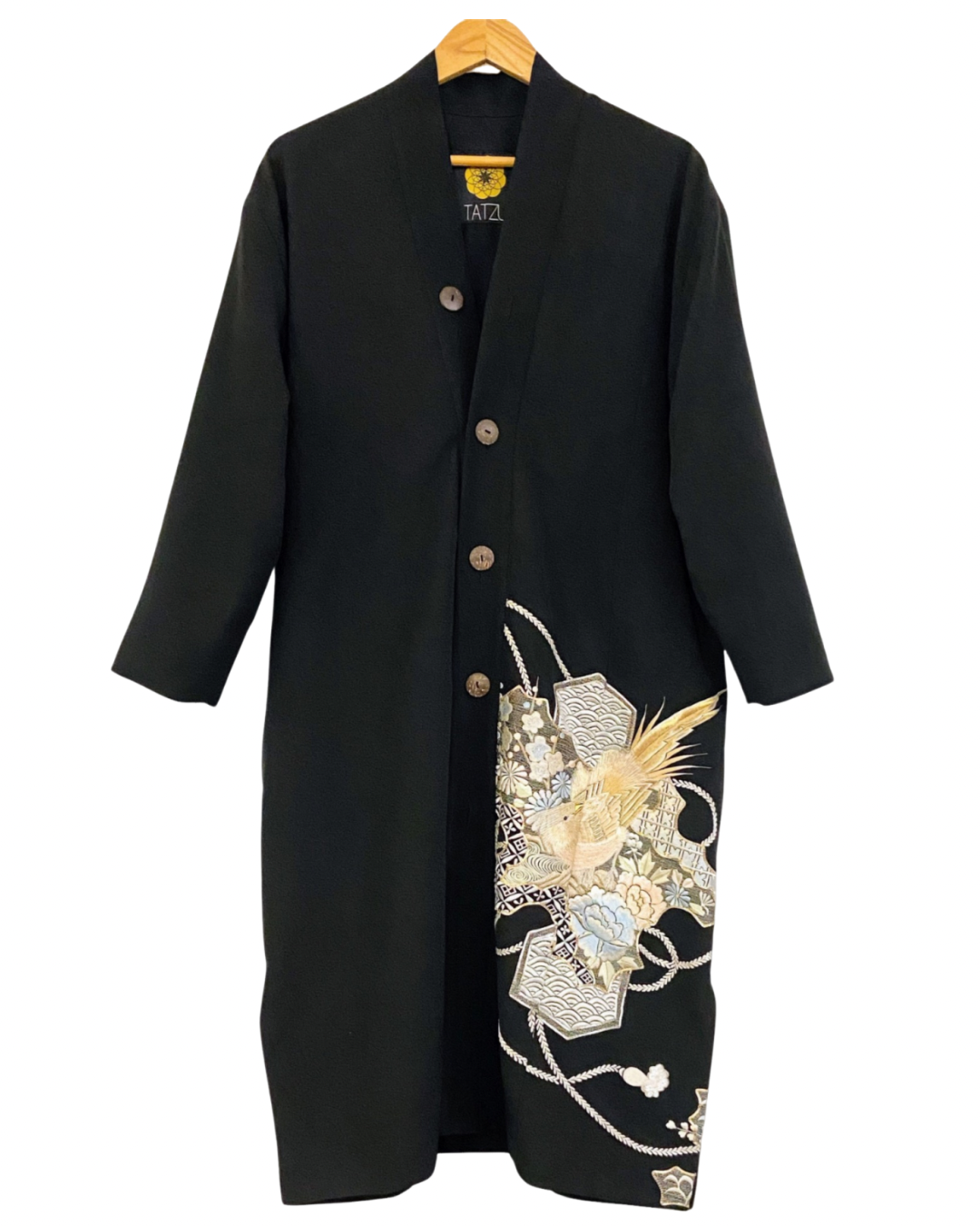 TATZU 黒留袖リメイク ロングカーディガン / Remade Kurotomesode Long Cardigan | Made to Order