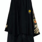 TATZU 黒留袖リメイク アシンメトリー ドレープレイヤード ワイドスカート インナーパンツ付  / Remade Kurotomesode Asymmetric Draped Layered Wide Skirt with Pants｜Made to Order