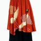 NEO SAMURAI Asymmetric Drape Skirt Pants | Vermilion × Cranes