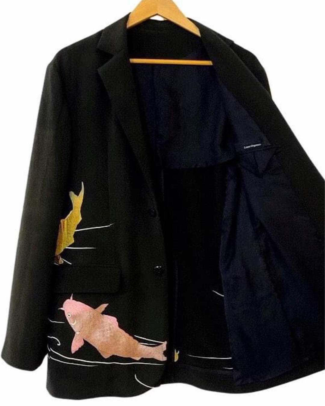 TATZU 黒留袖リメイク ノッチドラペルジャケット / Remade Kurotomesode Notch Lapel Jacket｜Made to Order
