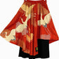 NEO SAMURAI Asymmetric Drape Skirt Pants | Vermilion × Cranes