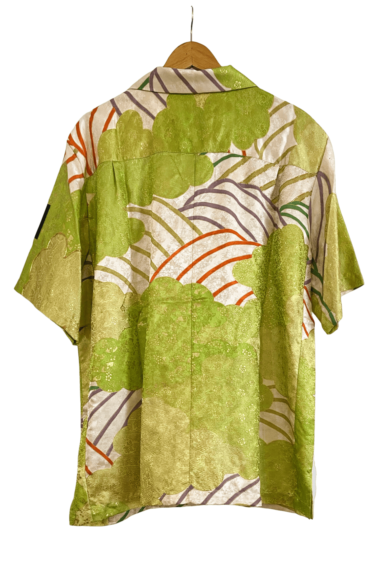 TATZU 着物リメイク アロハシャツ｜即納限定アイテム XXL / Emerald Wave エメラルド・ウェーブ