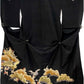 NEO SAMURAI Asymmetric Drape Skirt Pants | Black × Cranes & Pine
