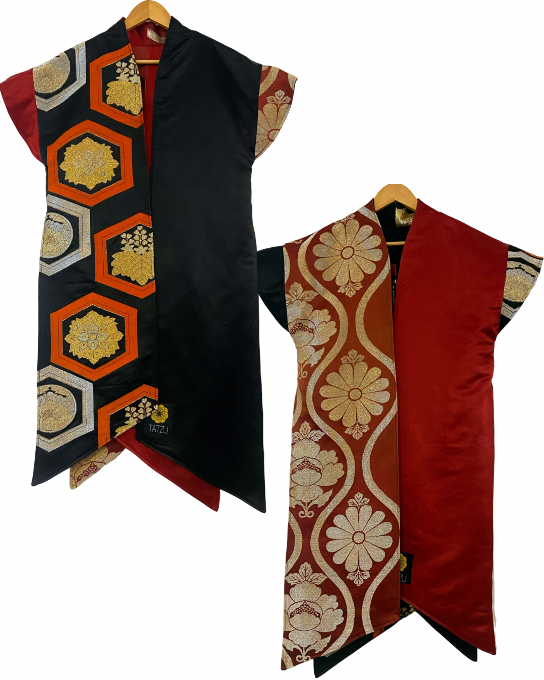 TATZU 黒帯リメイク リバーシブル アシンメトリー ウォリアーガウン - Edition Ⅱ / Remade Kuro-Obi Reversible Asymmetry Warrior Gown