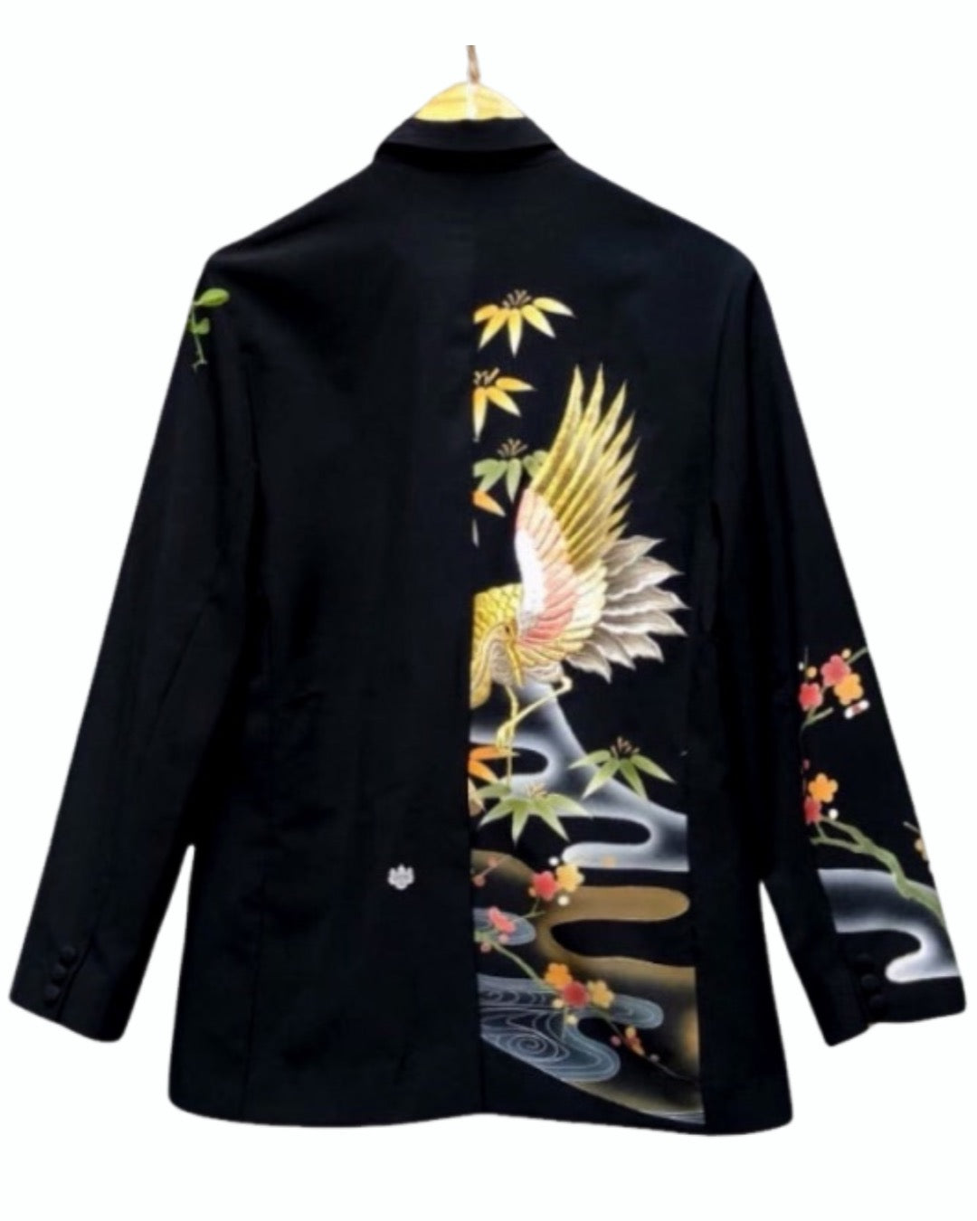 TATZU 黒留袖リメイク ノッチドラペルジャケット / Remade Kurotomesode Notch Lapel Jacket | Made to Order